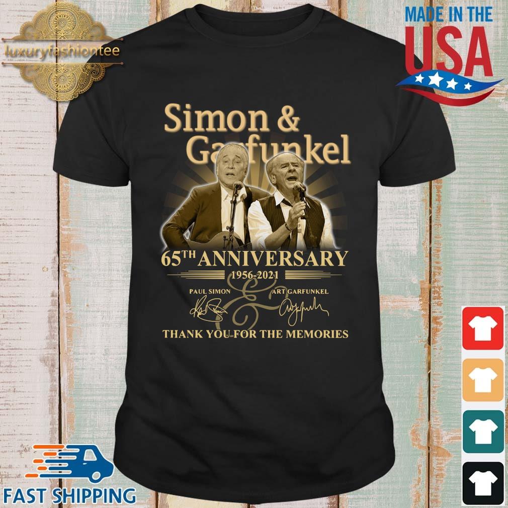 Simon And Garfunkel 65th Anniversary 1956-2021 Thank You For The Memories Signatures Shirt