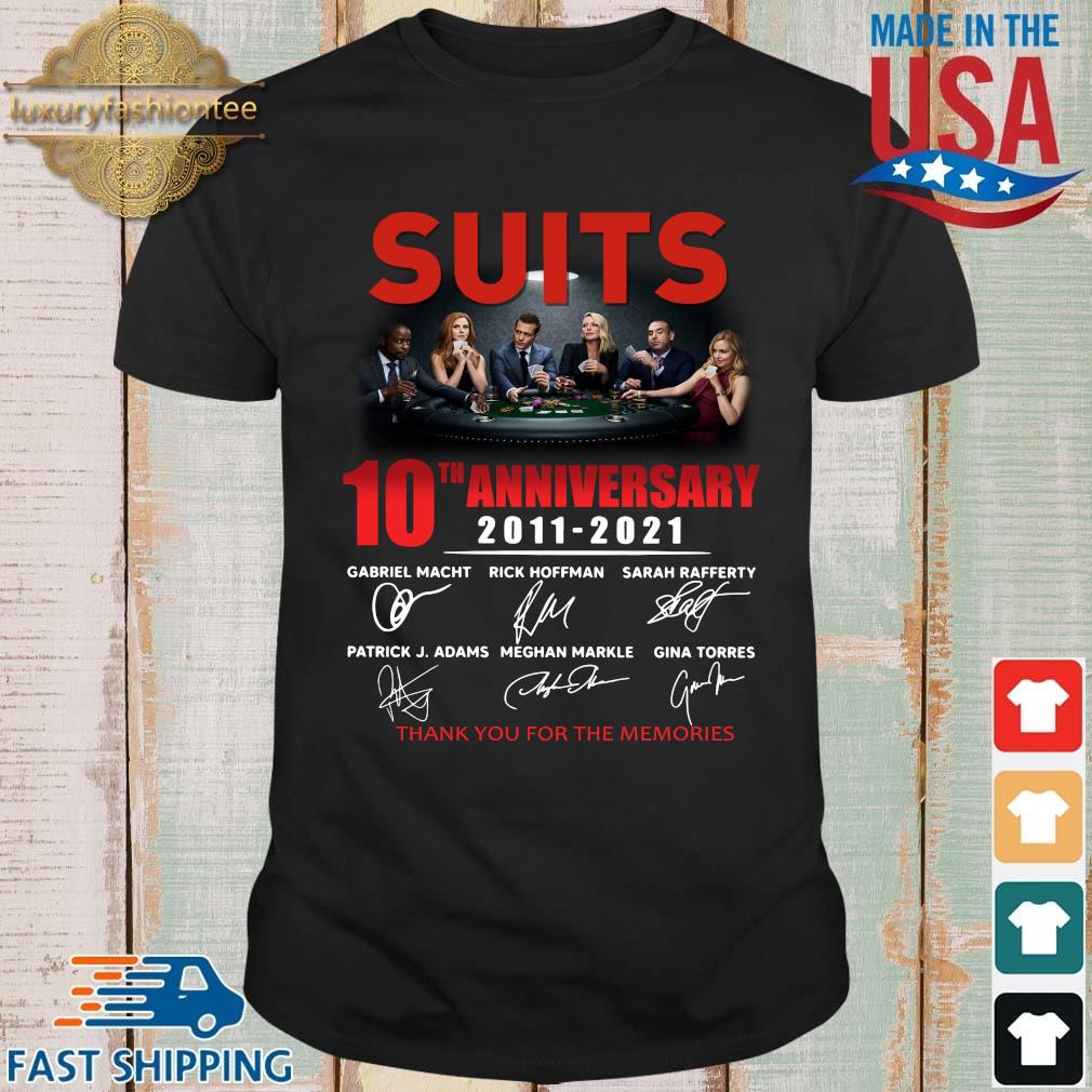 Suits 10th anniversary 2011-2021 thank you signatures shirt