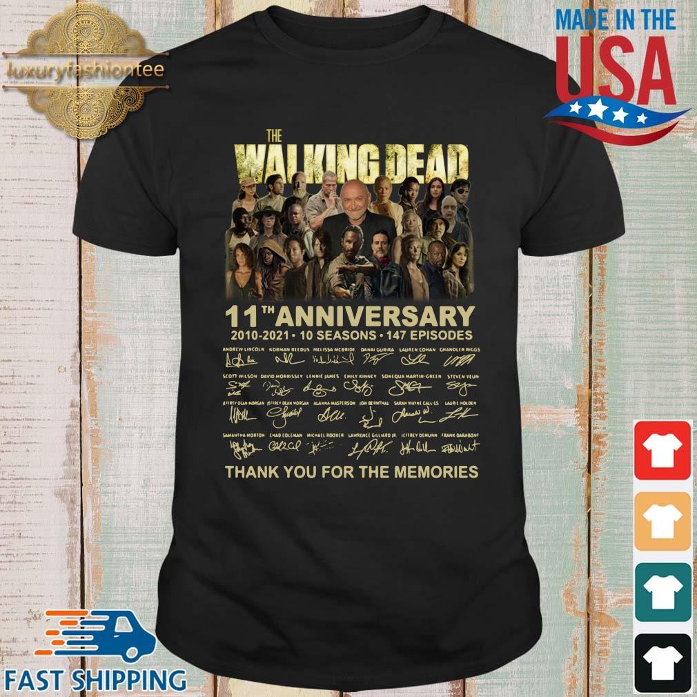 The Walking Dead 11th anniversary 2010-2021 thank you signatures T-shirt