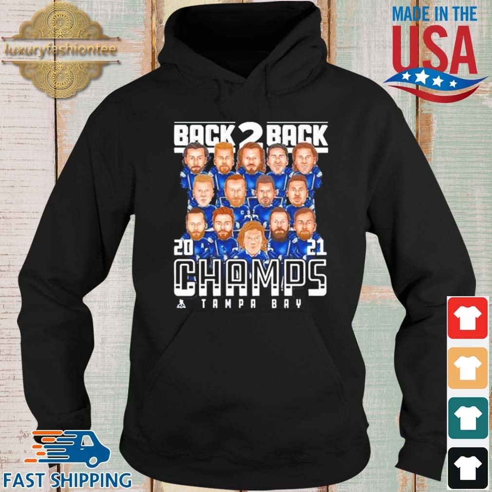 Tampa Bay Lightning Back 2 Back 21 Champs Shirt Sweater Hoodie And Long Sleeved Ladies Tank Top